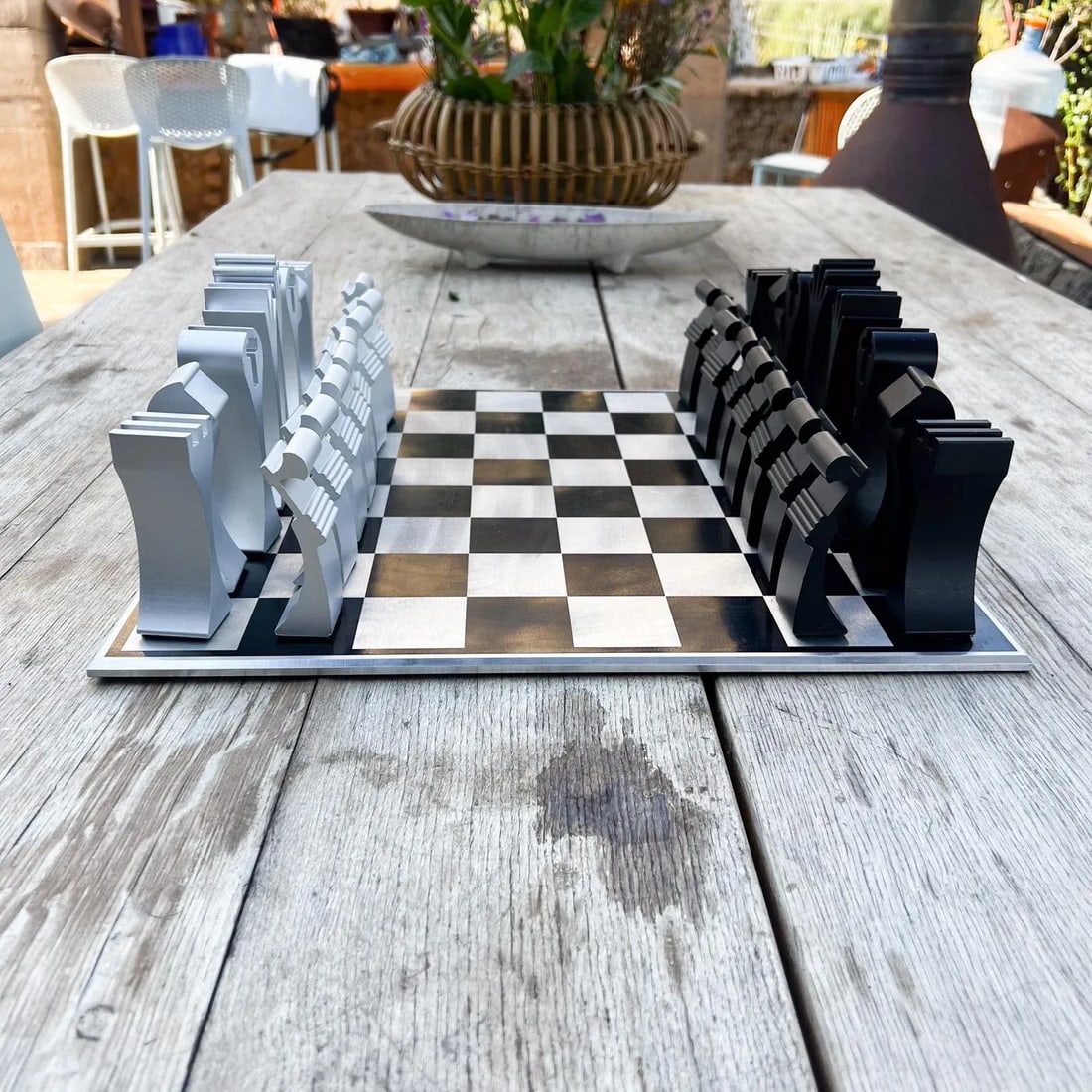 1972 Scott Wolfe Columbia Aluminum Chess Set - 5