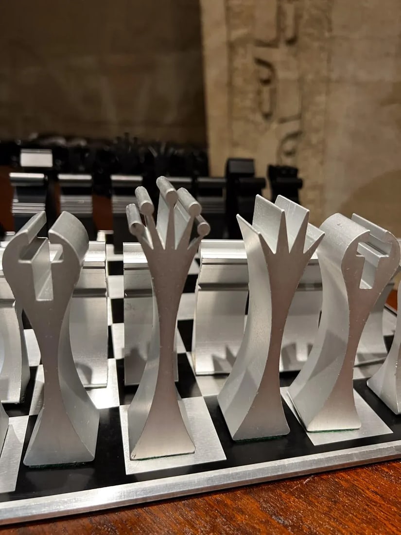 1972 Scott Wolfe Columbia Aluminum Chess Set - 7