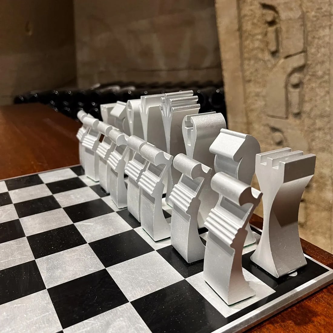 1972 Scott Wolfe Columbia Aluminum Chess Set - 8