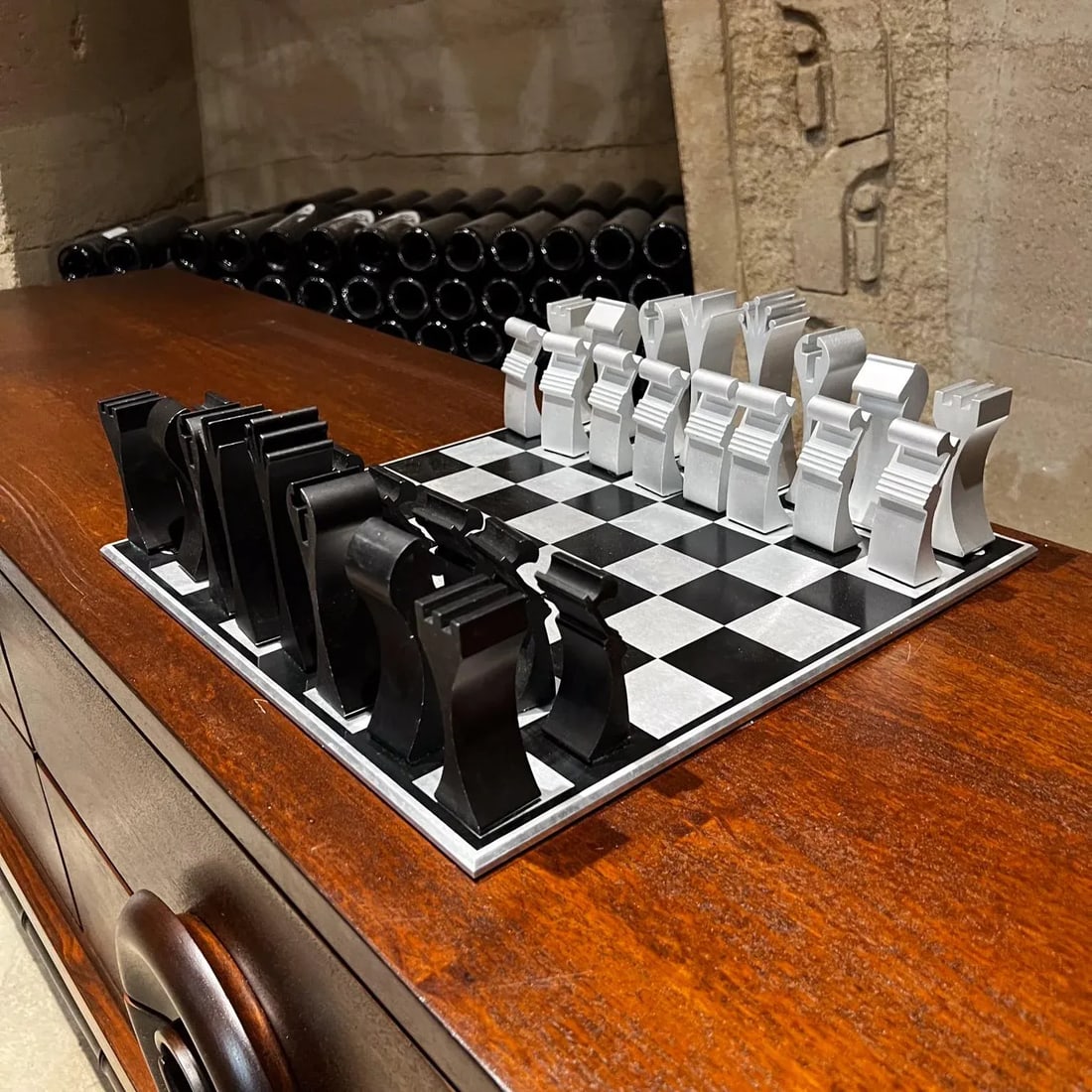 1972 Scott Wolfe Columbia Aluminum Chess Set - 9