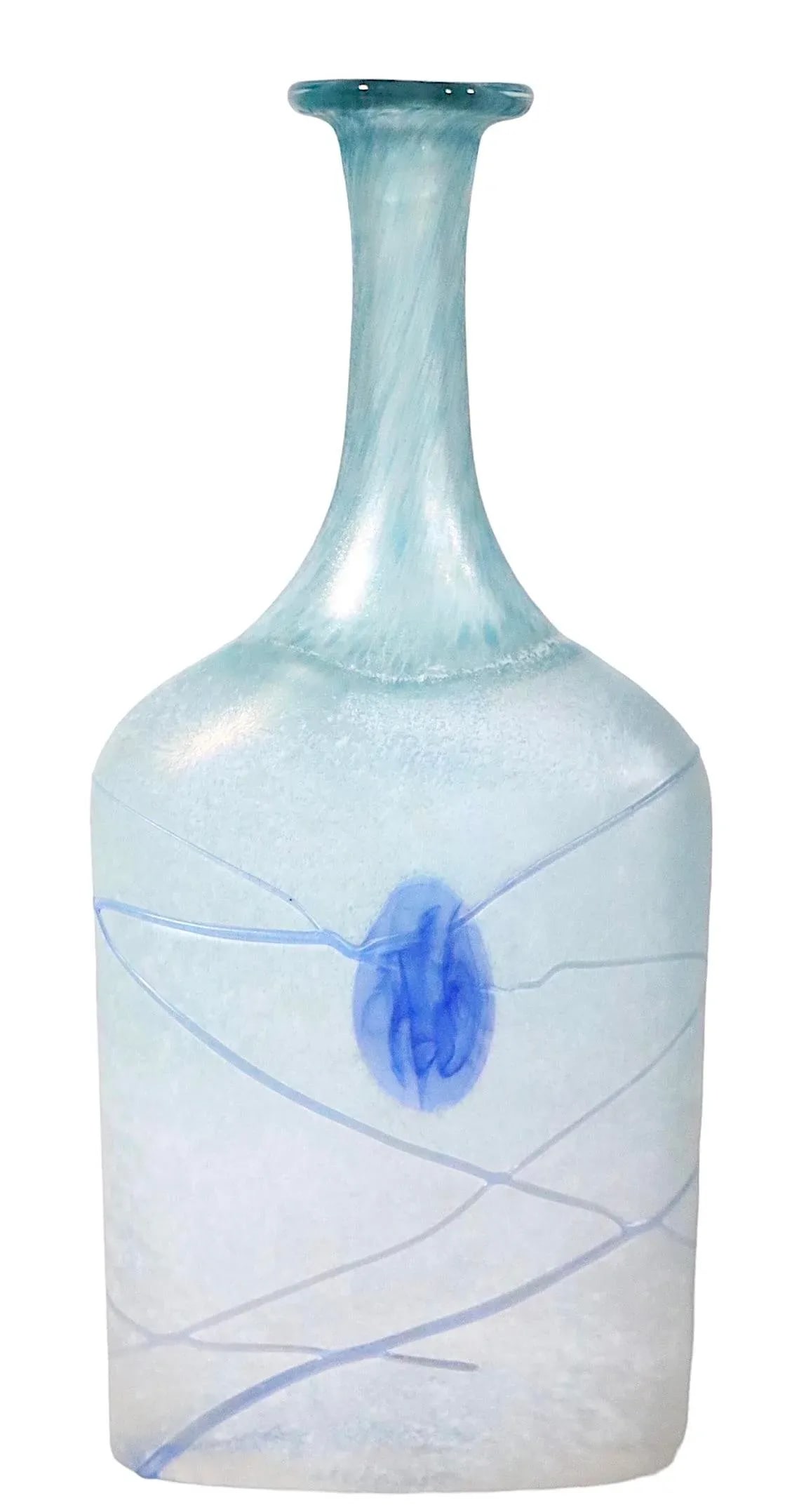 Post Modern Galaxy Blue Art Glass Vase by Bertil Vallien for Kosta Boda 1980's - 12