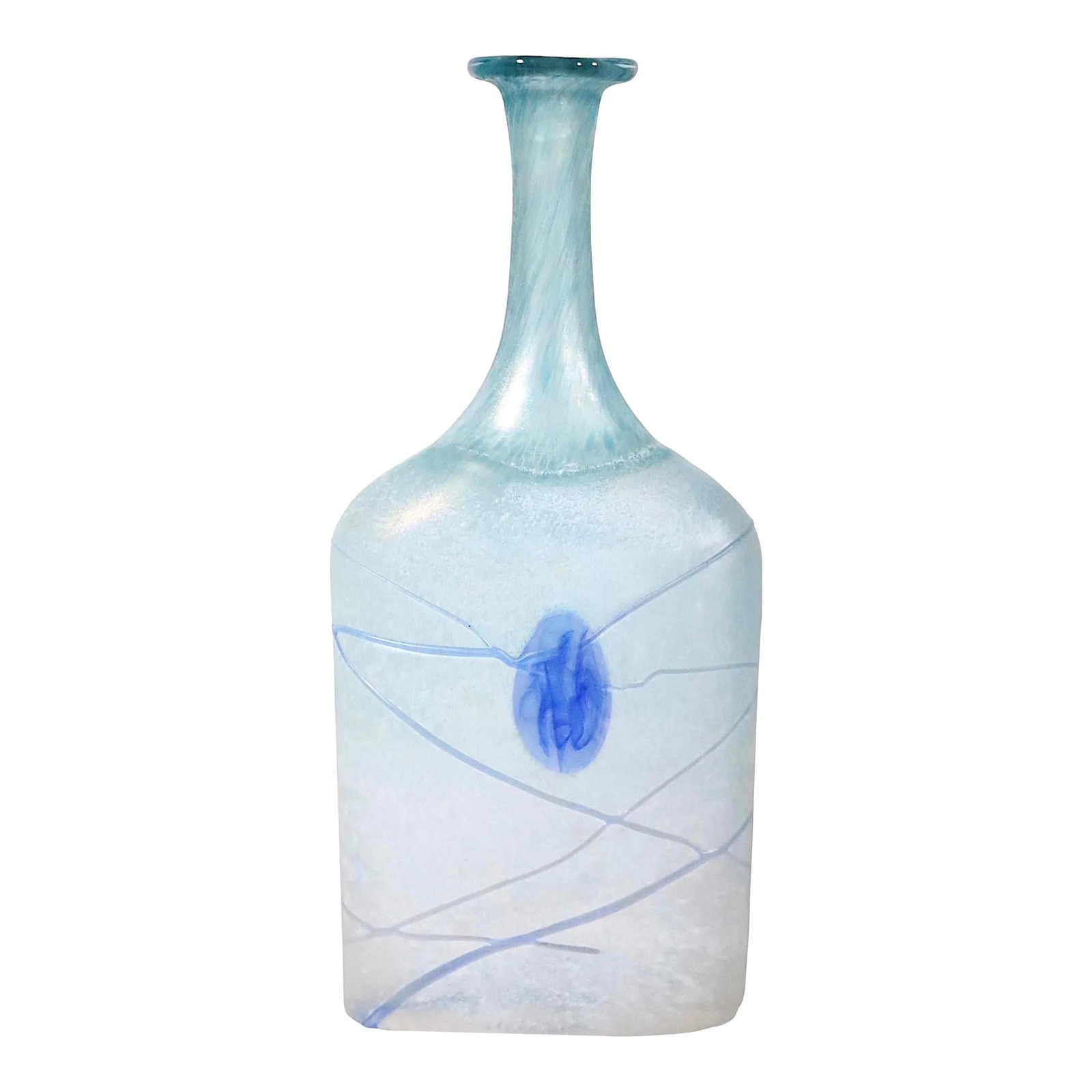 Post Modern Galaxy Blue Art Glass Vase by Bertil Vallien for Kosta Boda 1980's: Post Modern Art Glass vase designed by Bertil Vallien for Kosta Boda from the classic "Galaxy Blue" series circa 1980's. This example is in excellent original condition, free of damage, flaws, or