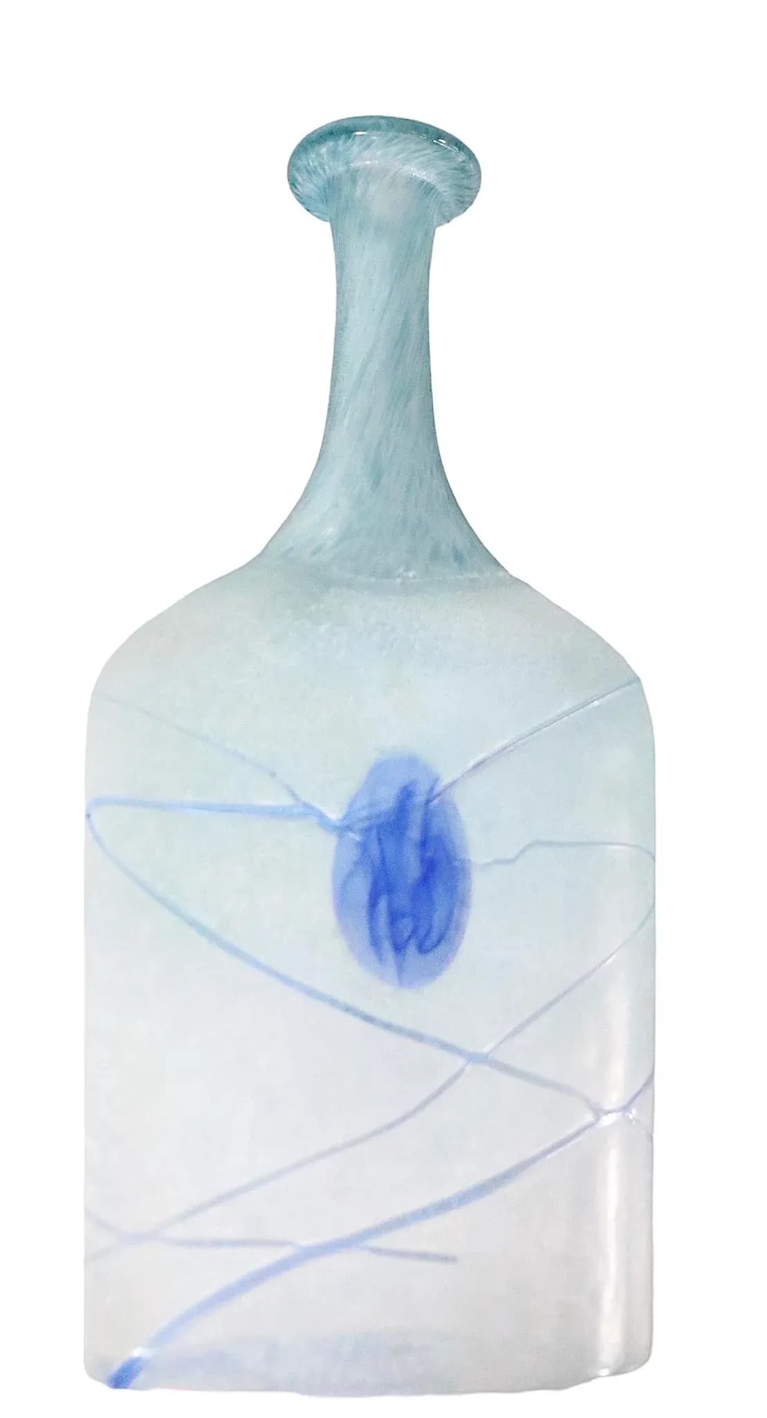 Post Modern Galaxy Blue Art Glass Vase by Bertil Vallien for Kosta Boda 1980's - 2
