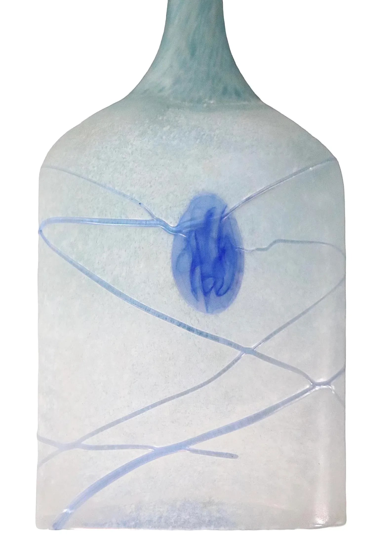 Post Modern Galaxy Blue Art Glass Vase by Bertil Vallien for Kosta Boda 1980's - 3