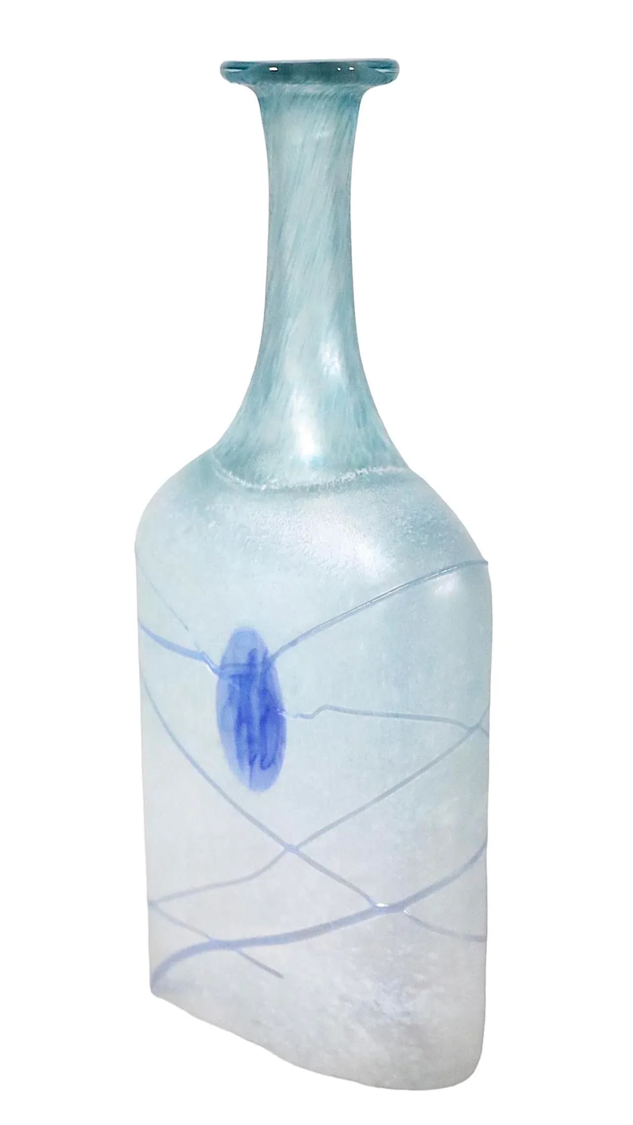Post Modern Galaxy Blue Art Glass Vase by Bertil Vallien for Kosta Boda 1980's - 4