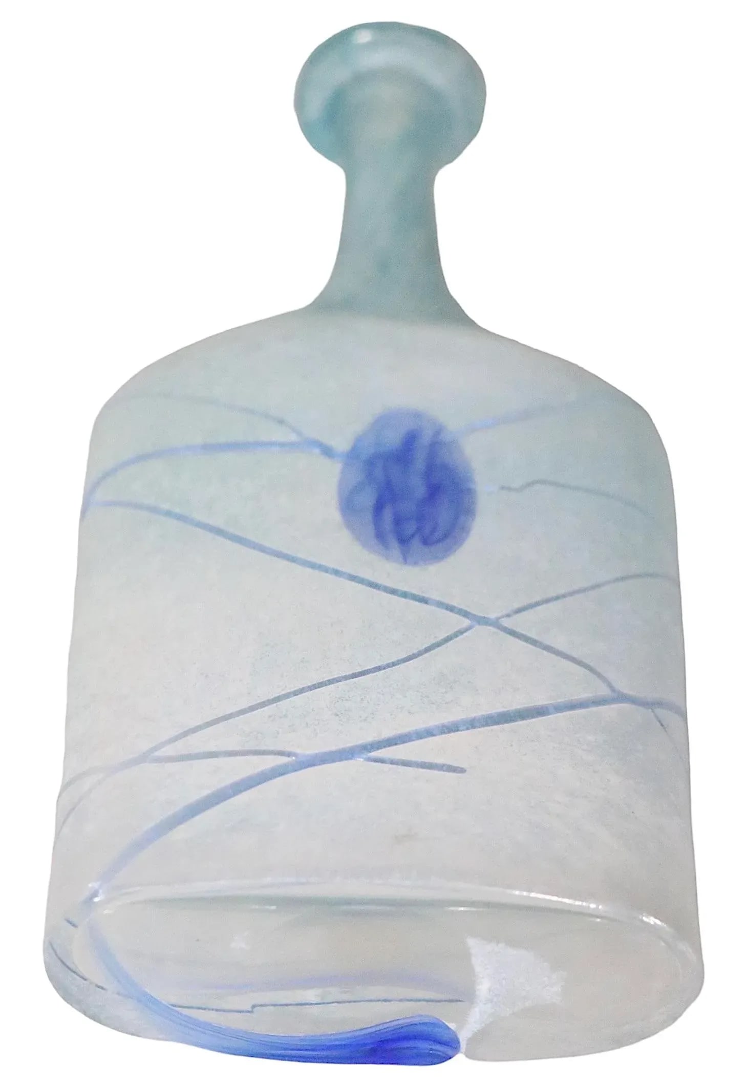 Post Modern Galaxy Blue Art Glass Vase by Bertil Vallien for Kosta Boda 1980's - 5