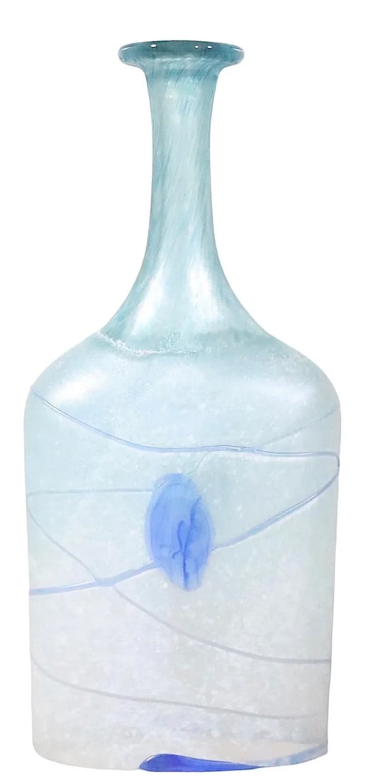 Post Modern Galaxy Blue Art Glass Vase by Bertil Vallien for Kosta Boda 1980's - 9