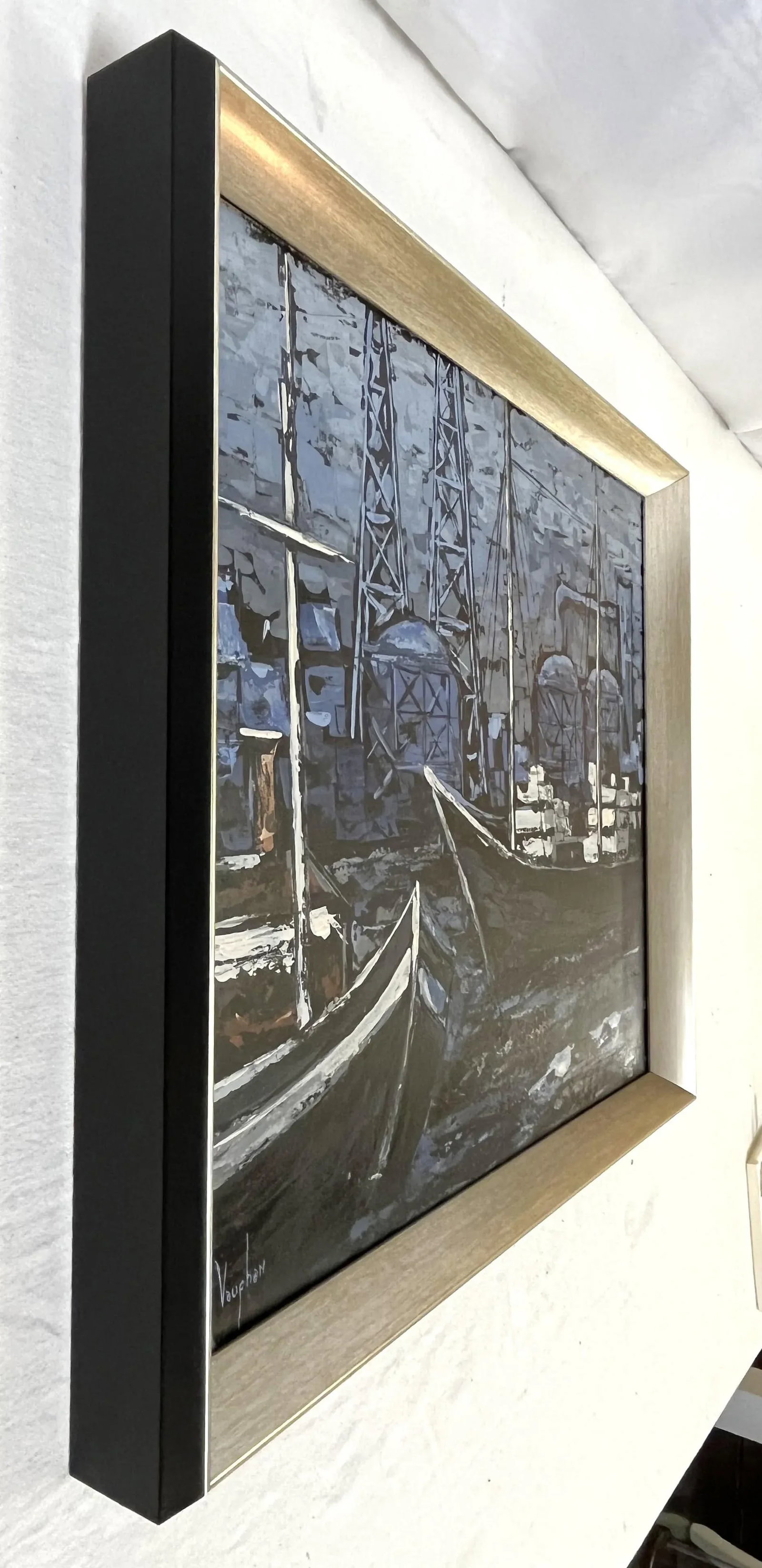 William James Vaughn Signed Original Oil Painting on Board Titled 'Blue Transport' - 3