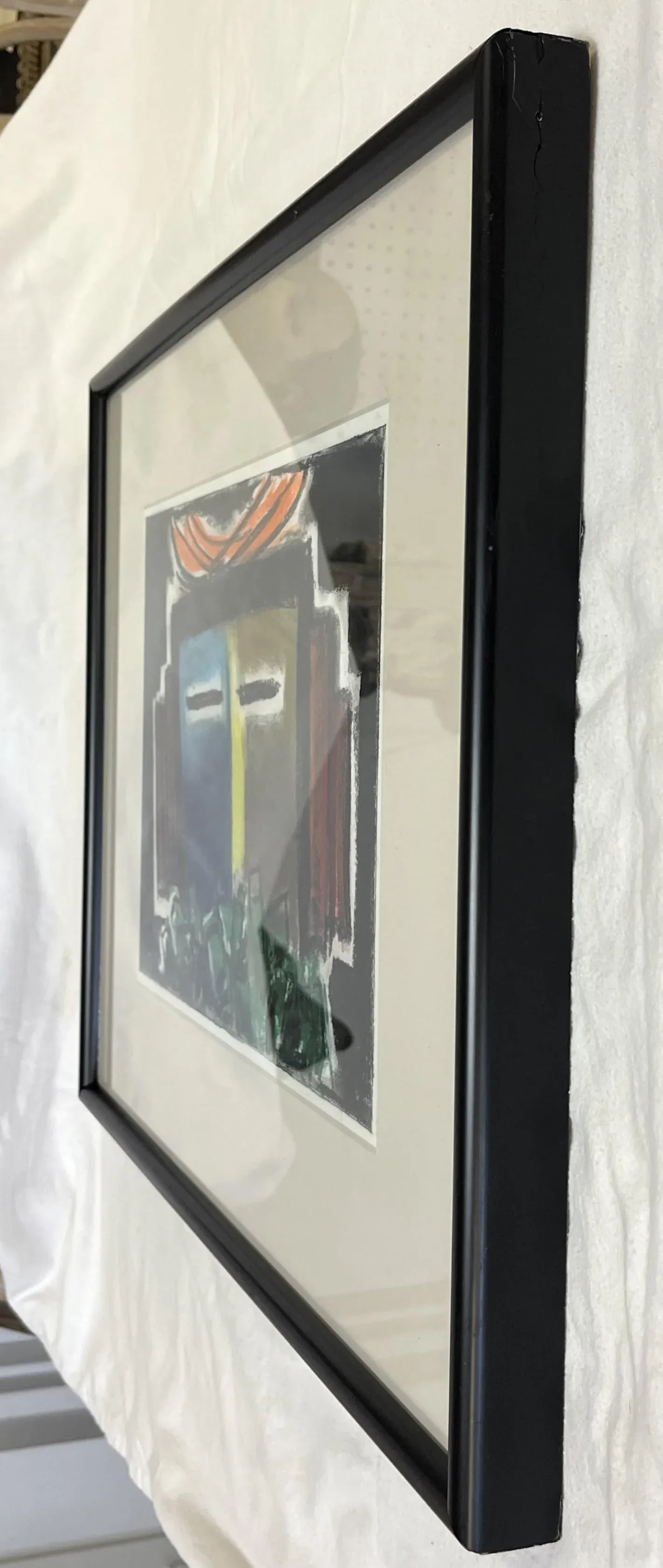 20th Century Original Modernistic Native American Portrait Art, Pastel on Paper - 9