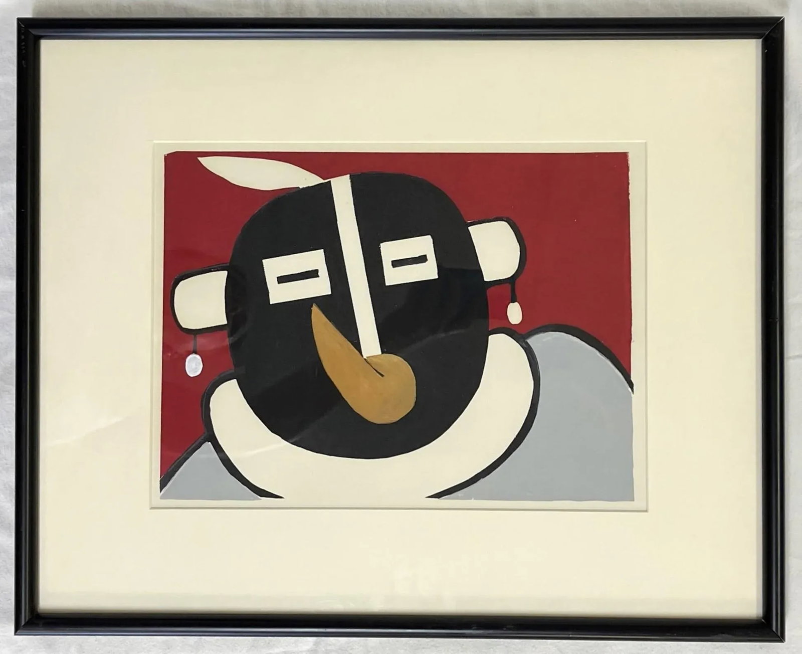 20th Century Original Modernistic Native American Portrait Art, Watercolor - 13