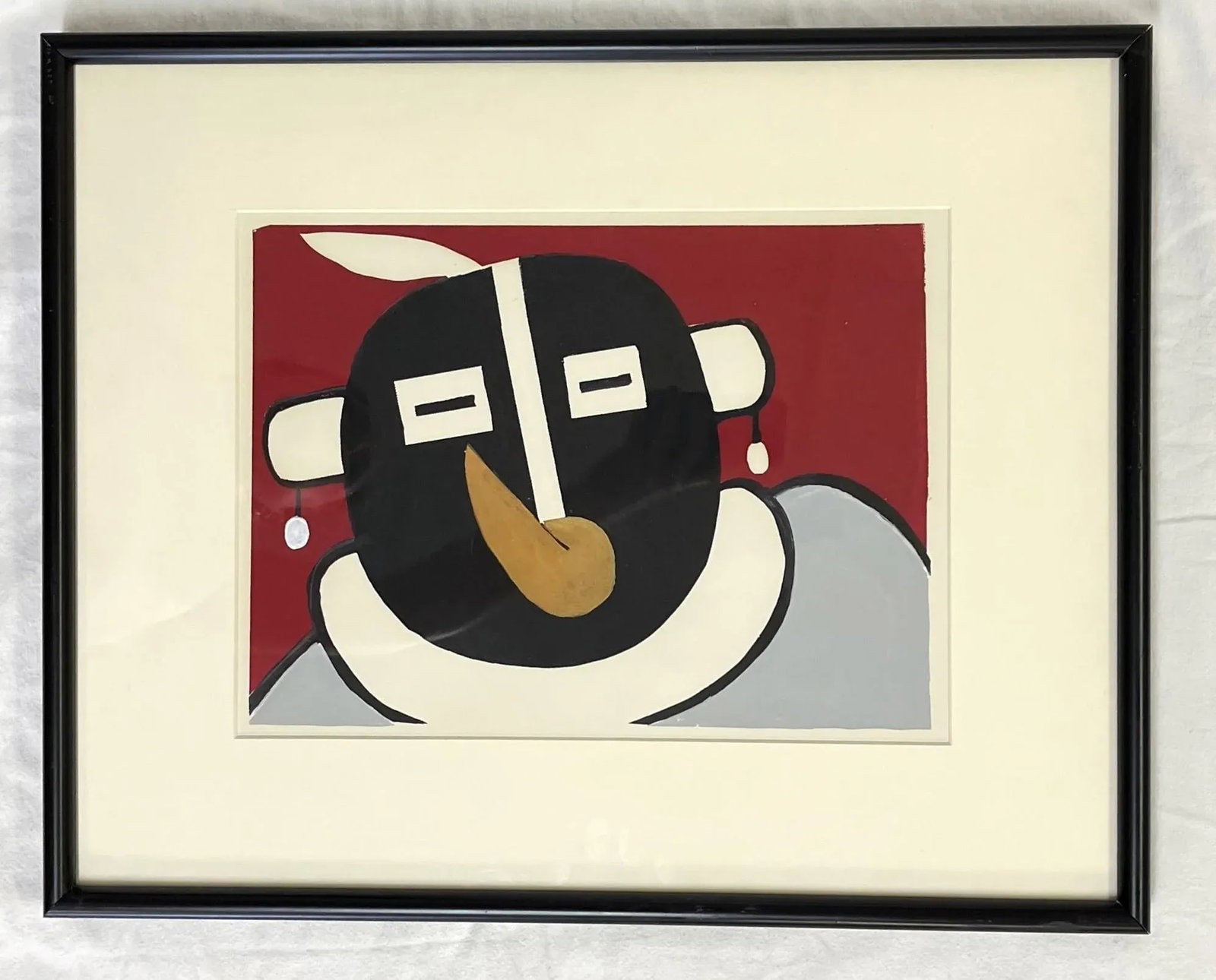 20th Century Original Modernistic Native American Portrait Art, Watercolor - 9