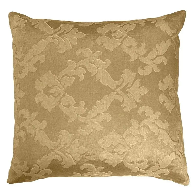 British Classical Chenille Square Cream and Gold Pillow by Arlene Angard - 4