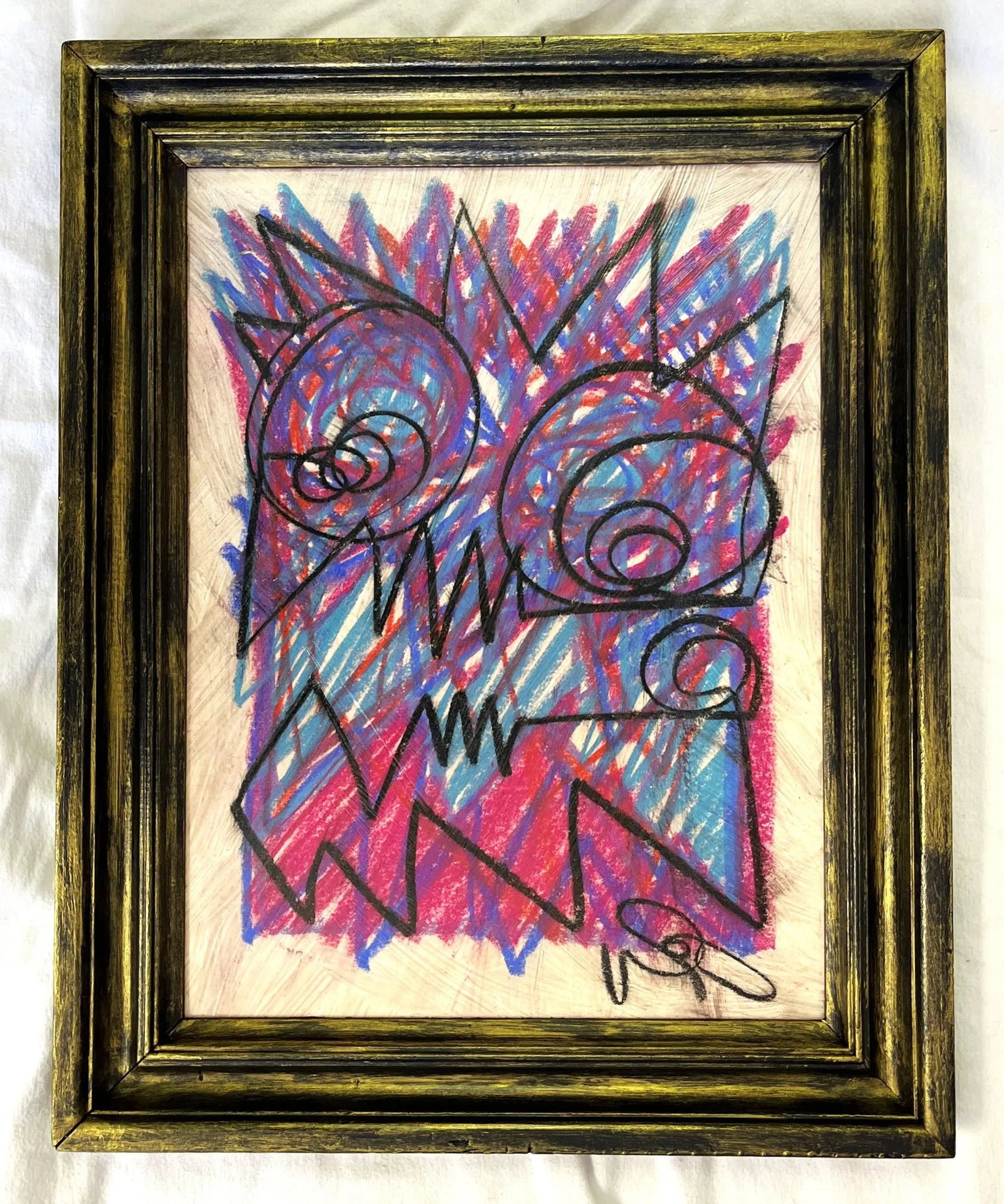 Signed Original Wayne Cunningham Abstract Figure Modern Art - 9