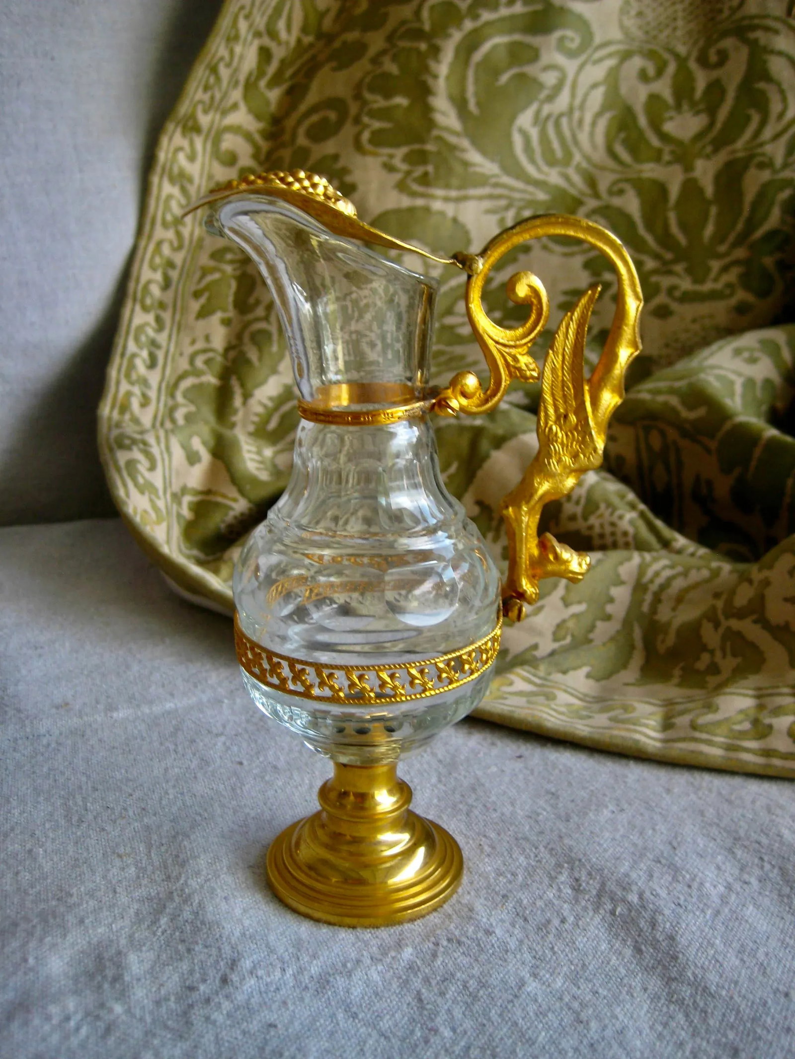 19th Century French Brass Enameled Cruet or Burettes Tray - 3 Piece Set - 4
