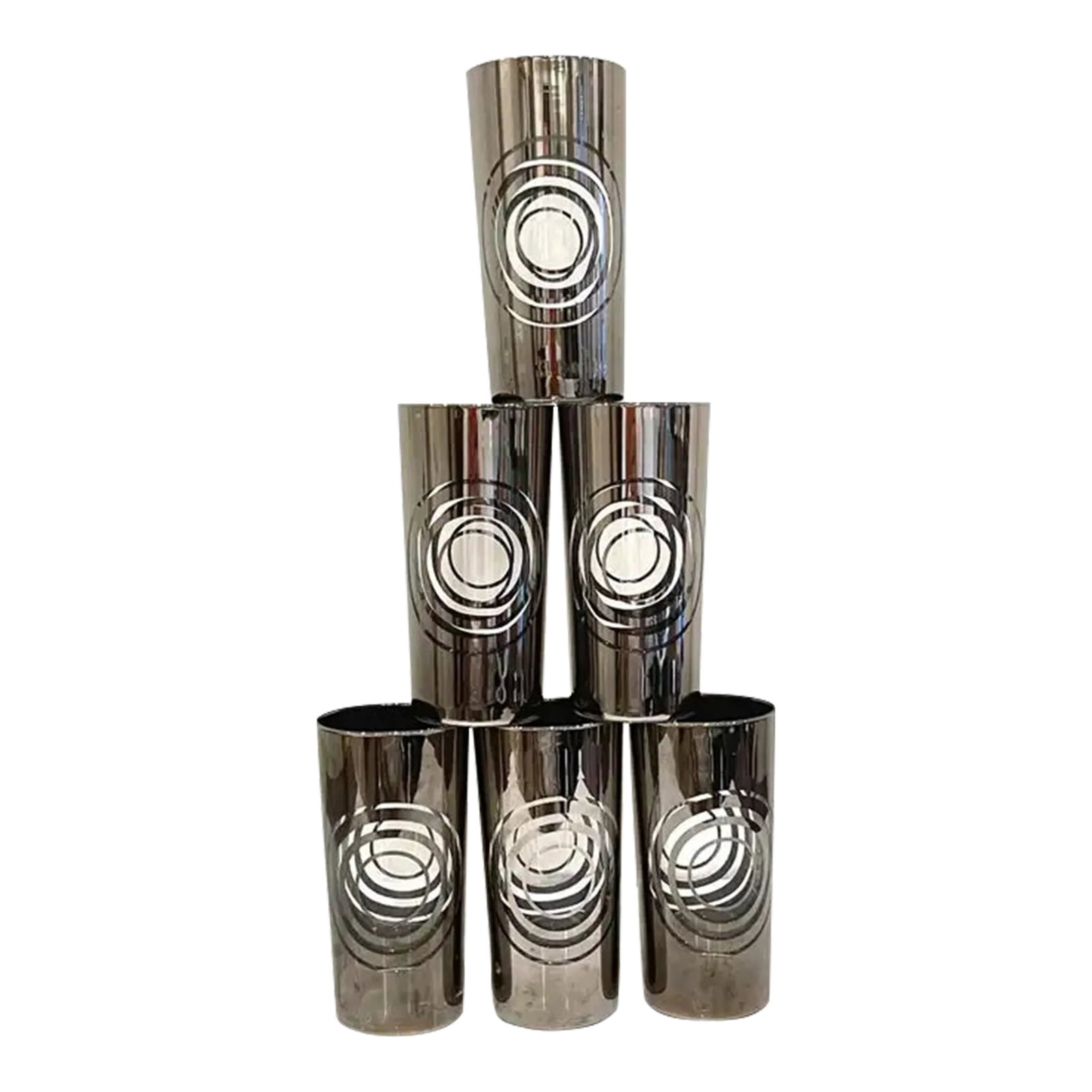 1970s Silvered Mod Highball Glasses - Set of 6 (1 of 10)