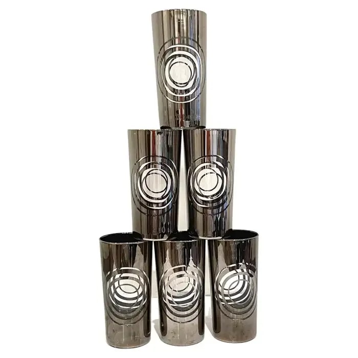 1970s Silvered Mod Highball Glasses - Set of 6 - 5