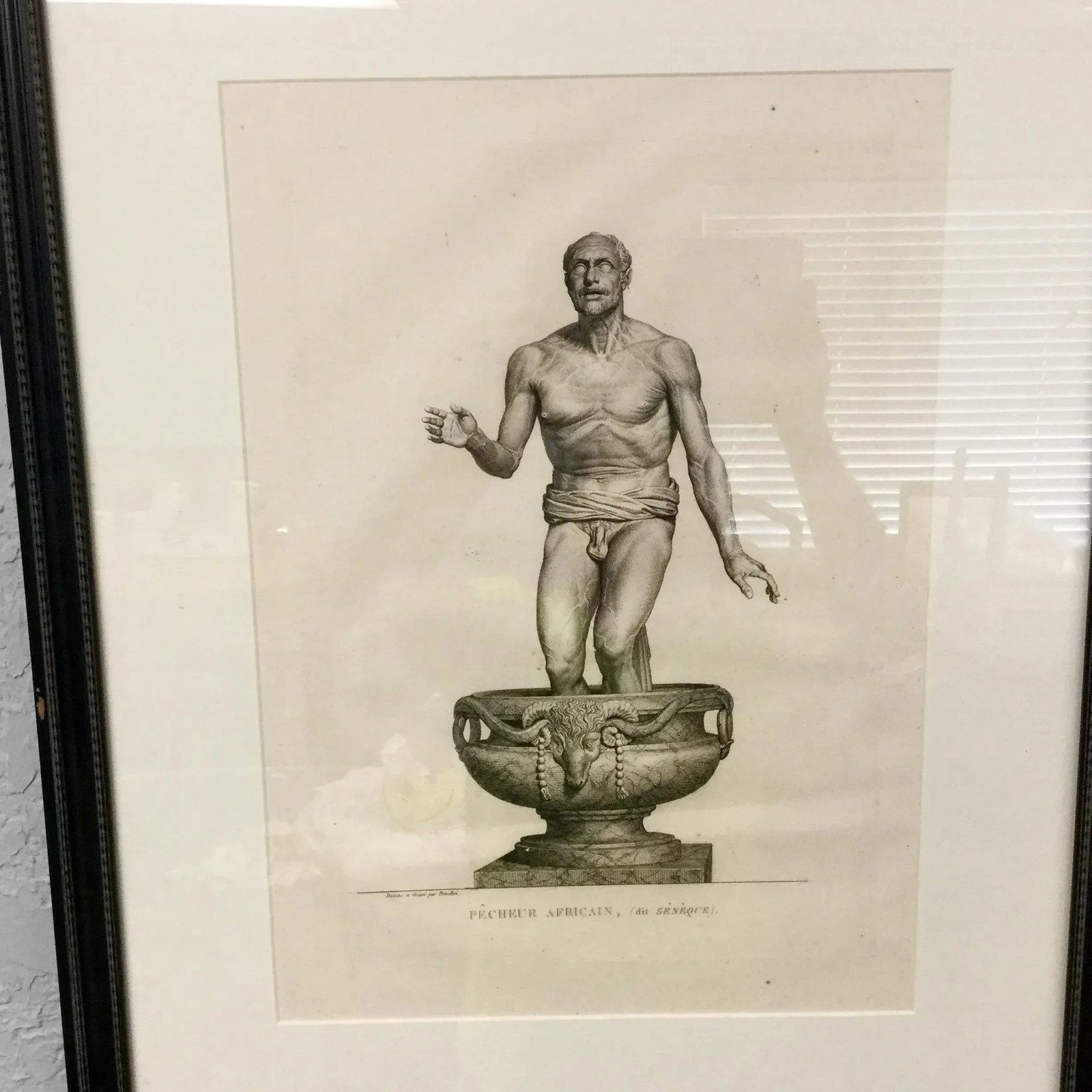 Early 19th Century "Pecheur Africain" Framed Engraving Print - 2