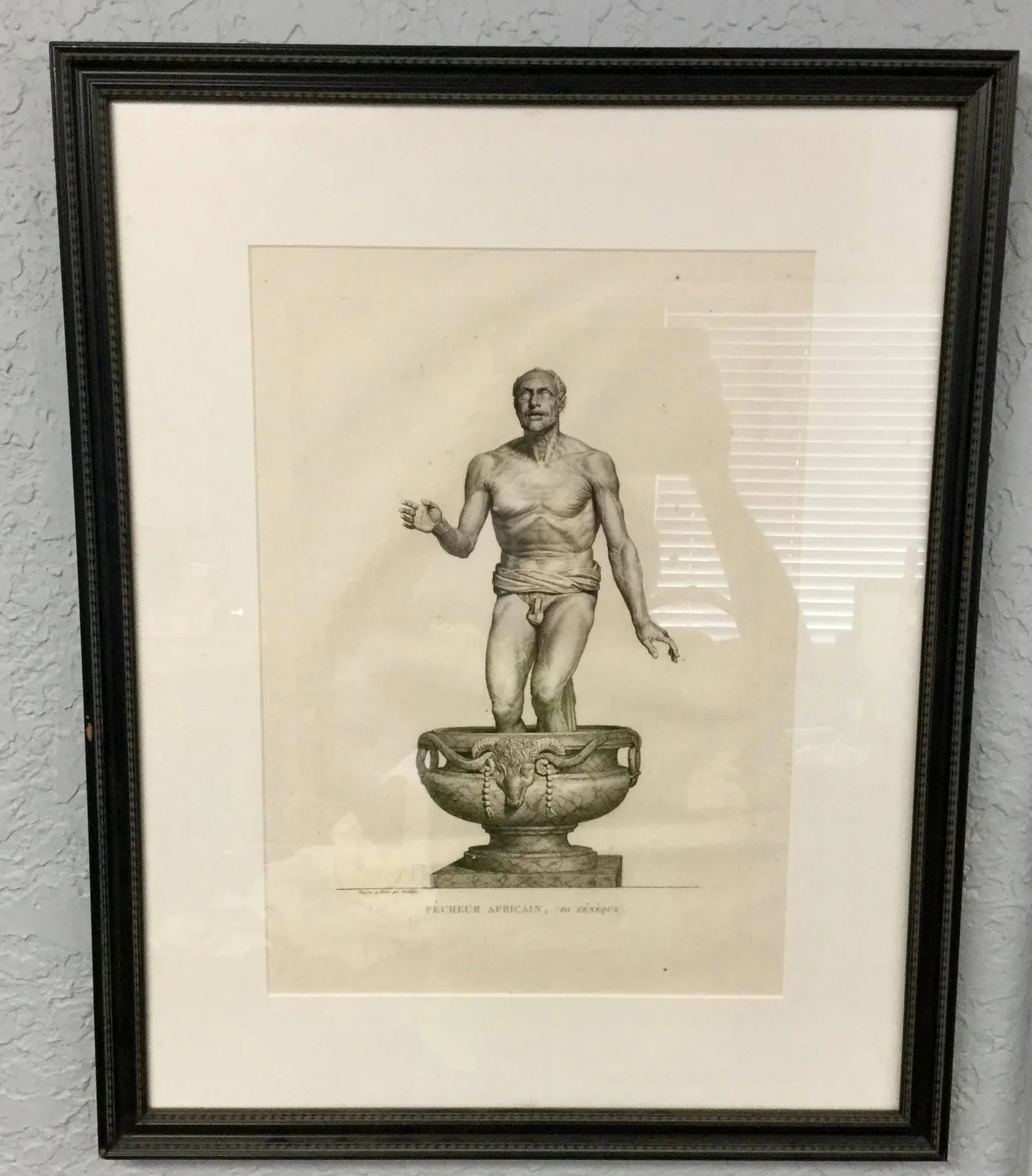 Early 19th Century "Pecheur Africain" Framed Engraving Print - 9