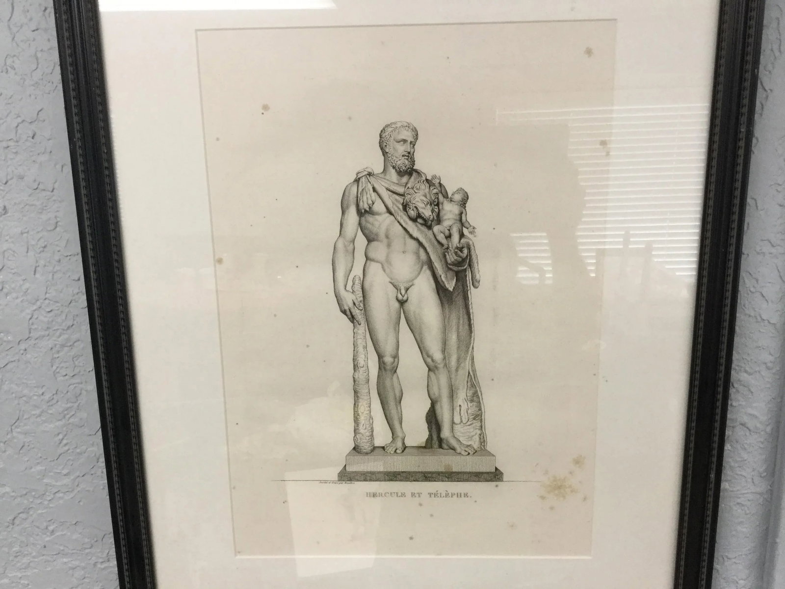 19th Century French Framed Engraving, Hercule Et Telephe by Pierre Bouillon - 2