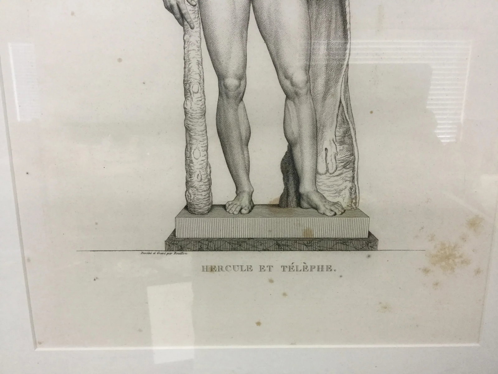 19th Century French Framed Engraving, Hercule Et Telephe by Pierre Bouillon - 3