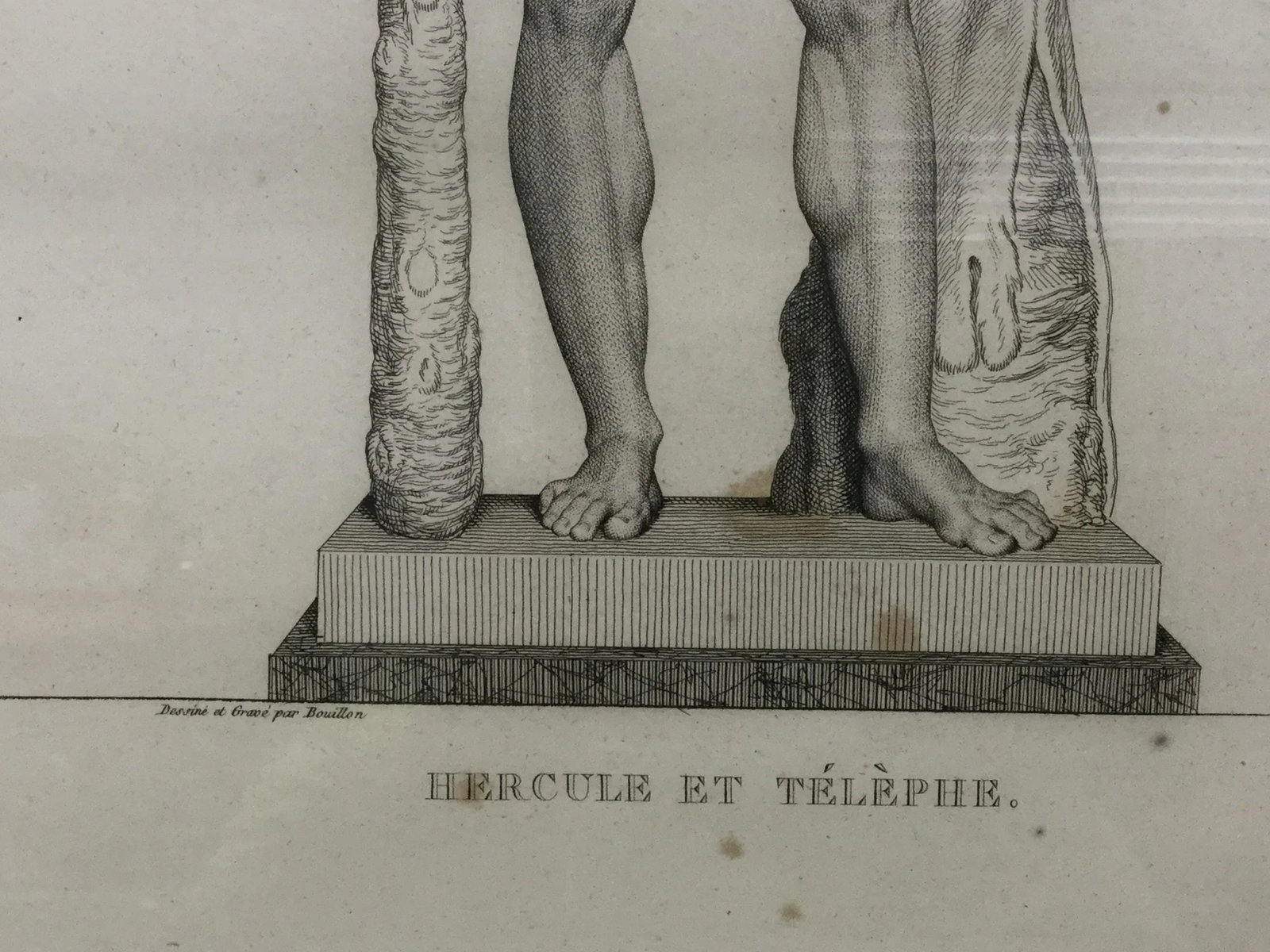 19th Century French Framed Engraving, Hercule Et Telephe by Pierre Bouillon - 5