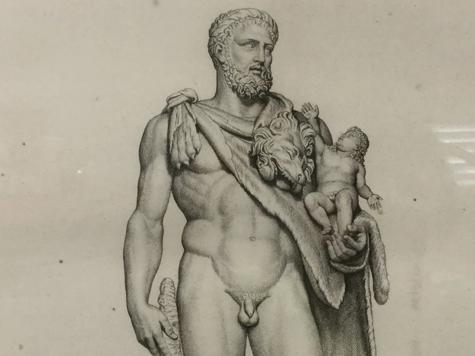 19th Century French Framed Engraving, Hercule Et Telephe by Pierre Bouillon - 7