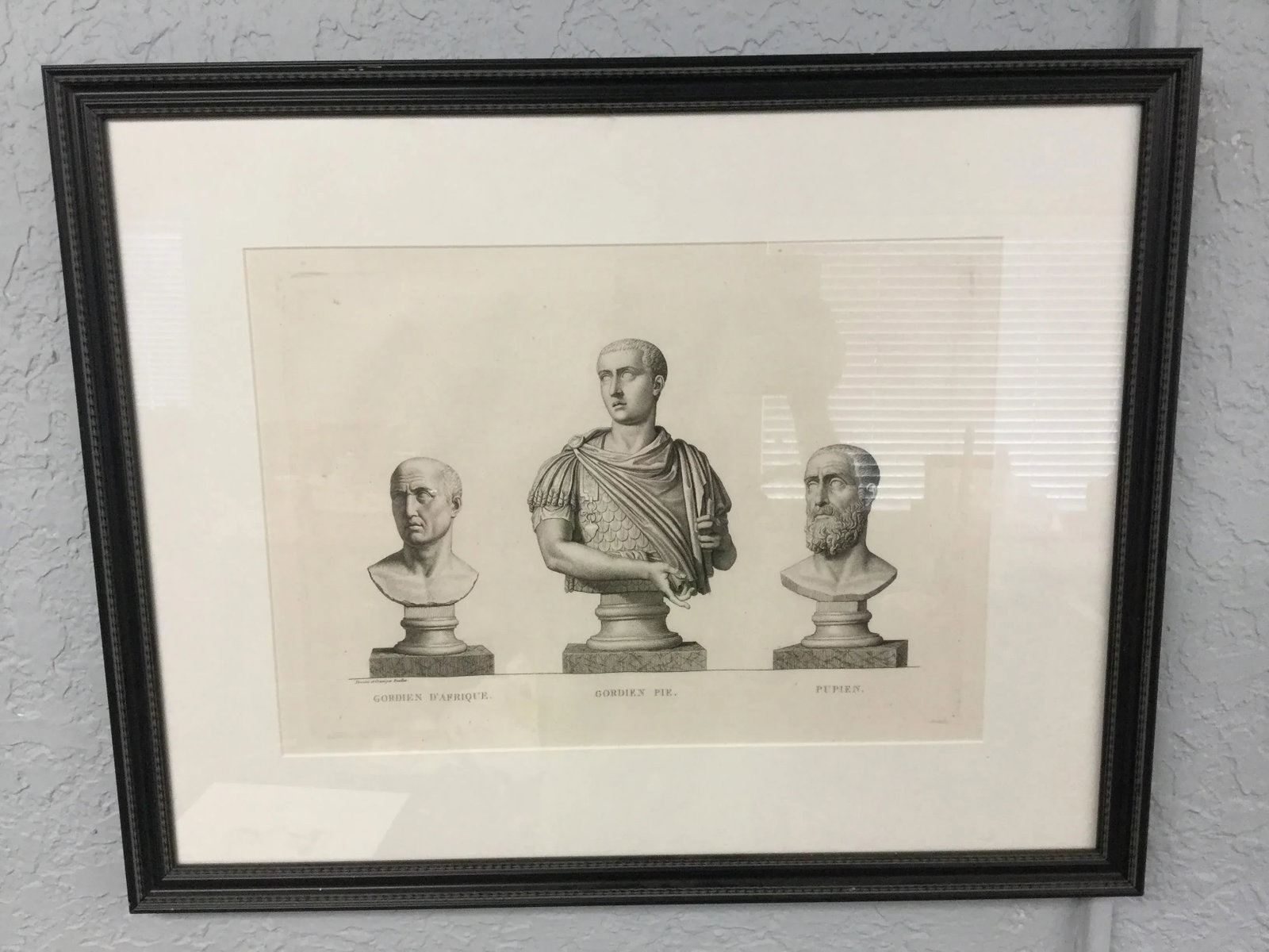 Early 19th Century "Gordien Pie. Gordien D'Afrique. Pupien" Framed Engraving Print - 10