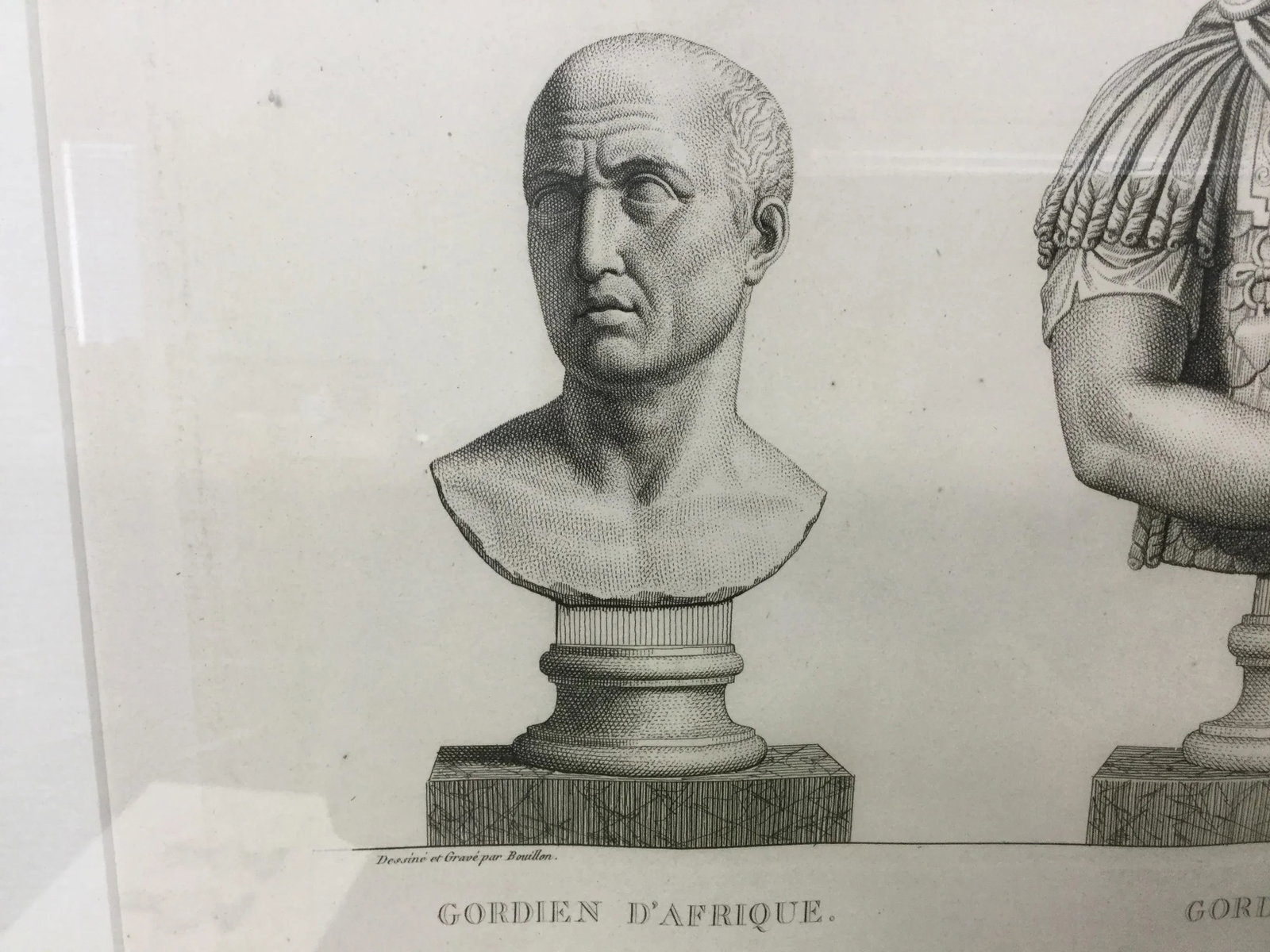 Early 19th Century "Gordien Pie. Gordien D'Afrique. Pupien" Framed Engraving Print - 7