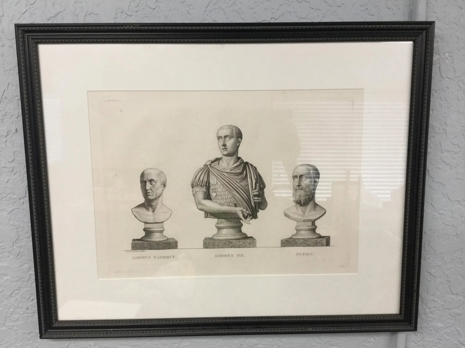 Early 19th Century "Gordien Pie. Gordien D'Afrique. Pupien" Framed Engraving Print - 9