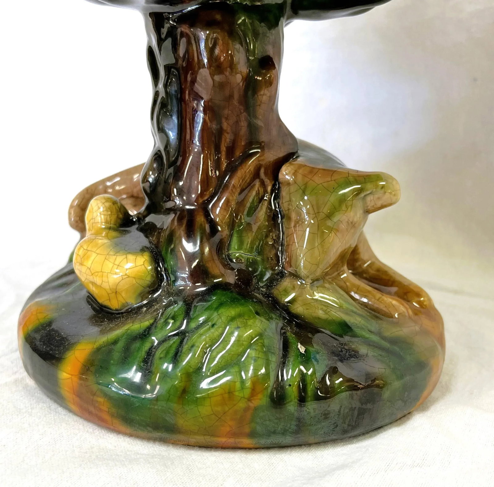 Mid Century Italian Majolica Ceramic Lidded Dish Topiary - 5