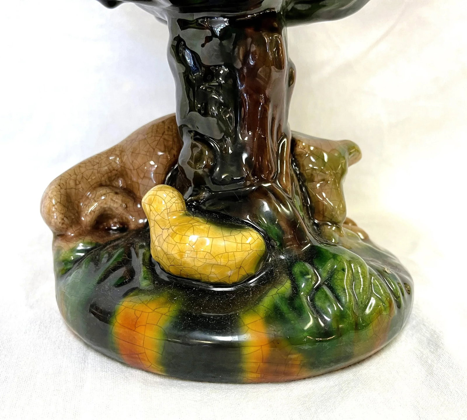 Mid Century Italian Majolica Ceramic Lidded Dish Topiary - 7
