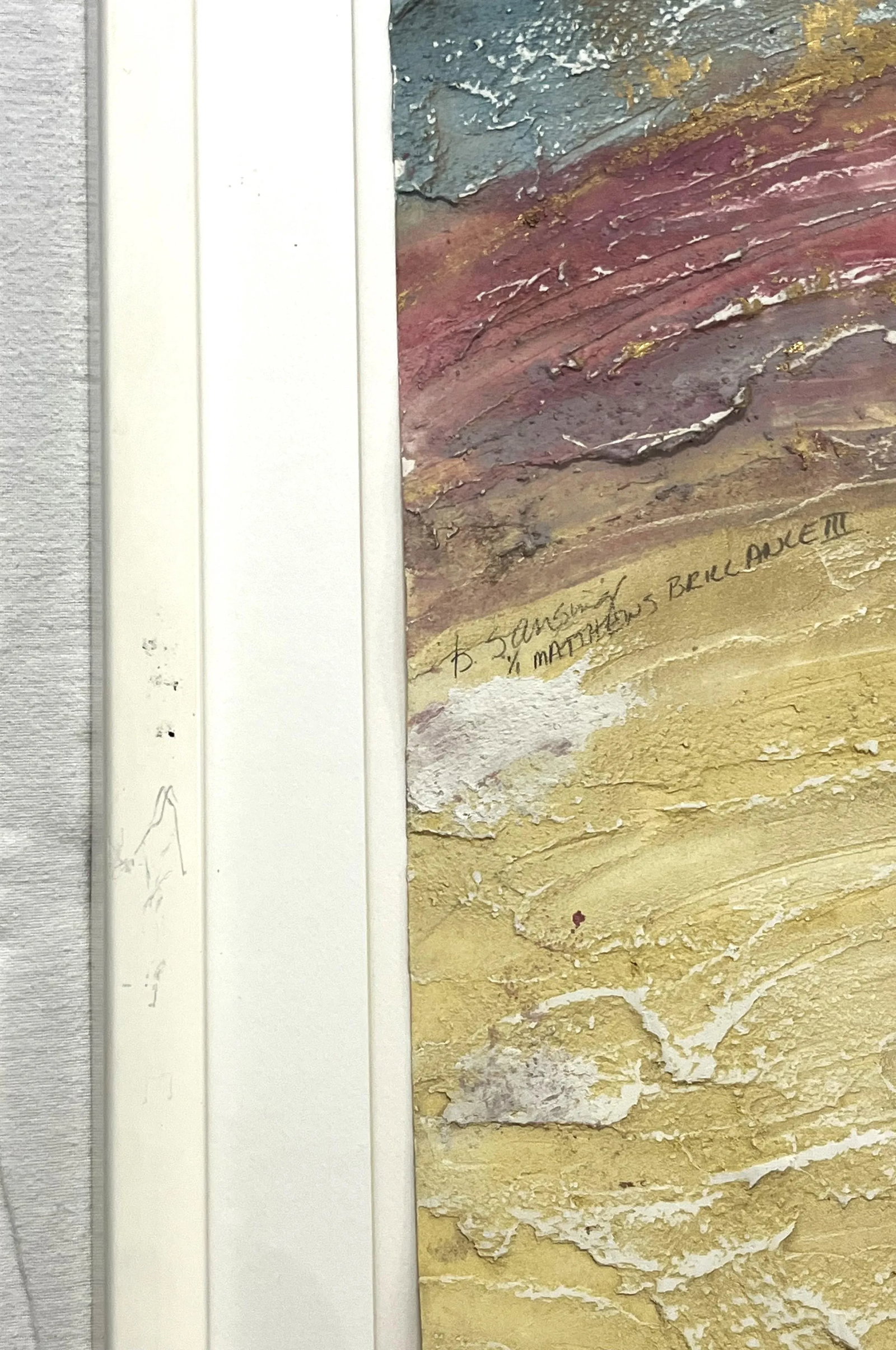 Original Becky Sansing (American, 20th Century) Framed Mixed Media Art Titled Brilliance III - 12