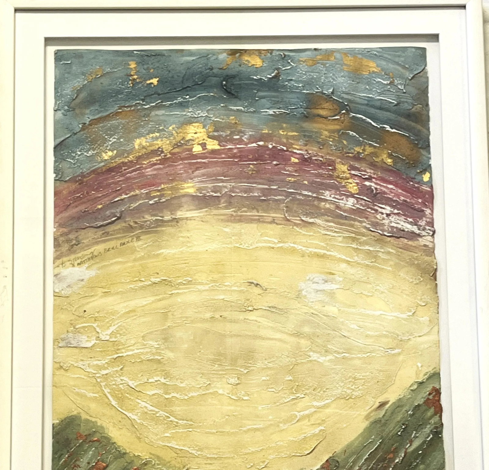 Original Becky Sansing (American, 20th Century) Framed Mixed Media Art Titled Brilliance III - 3