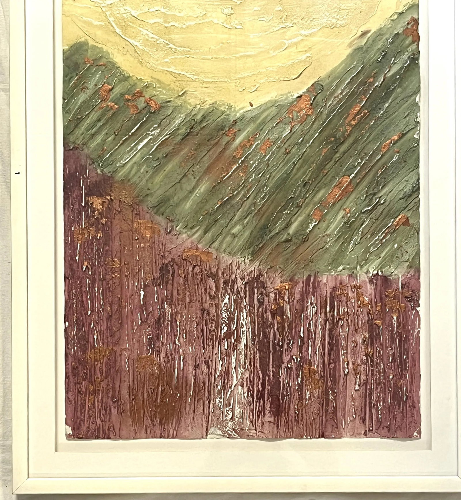 Original Becky Sansing (American, 20th Century) Framed Mixed Media Art Titled Brilliance III - 4