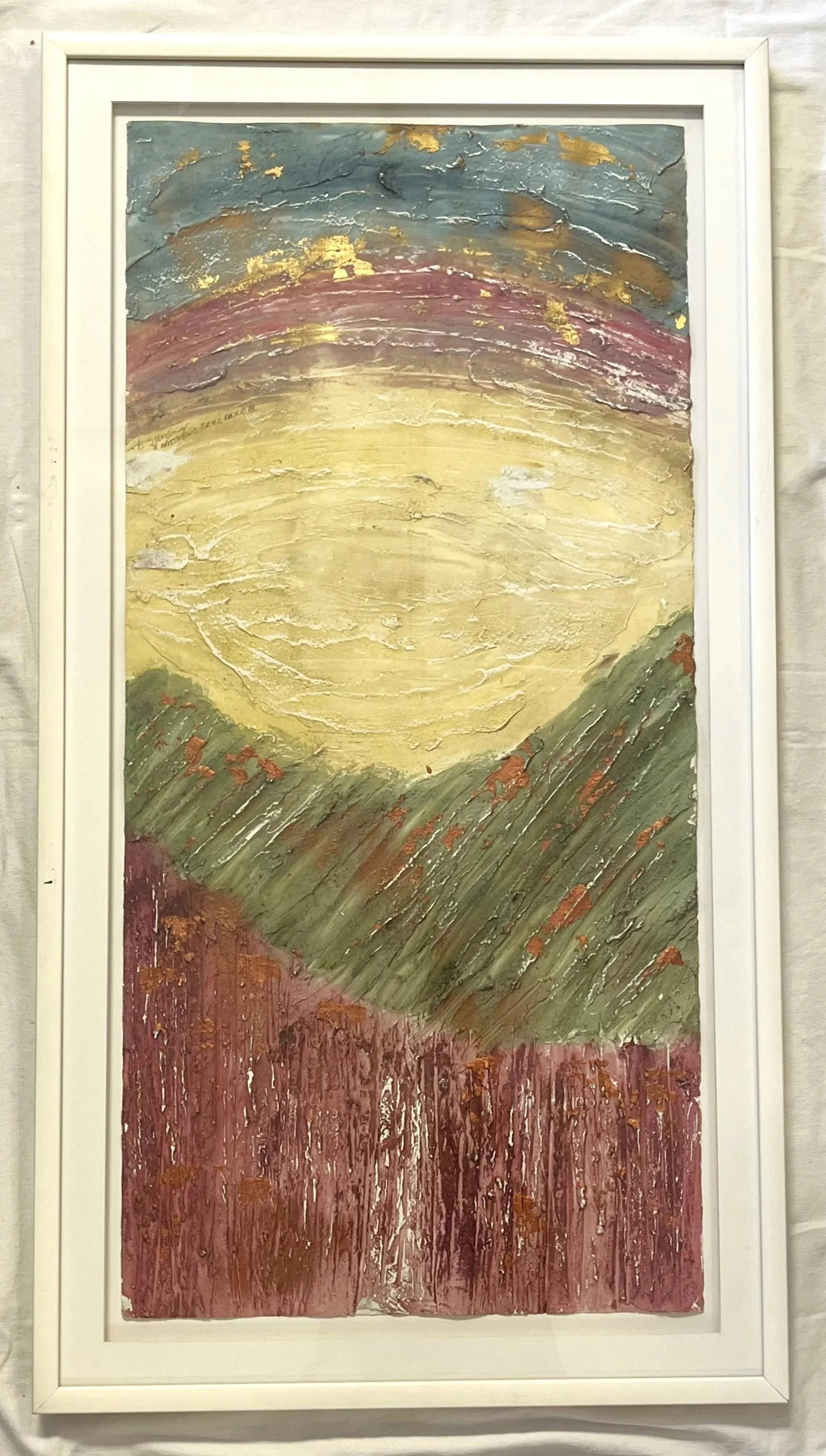 Original Becky Sansing (American, 20th Century) Framed Mixed Media Art Titled Brilliance III - 5