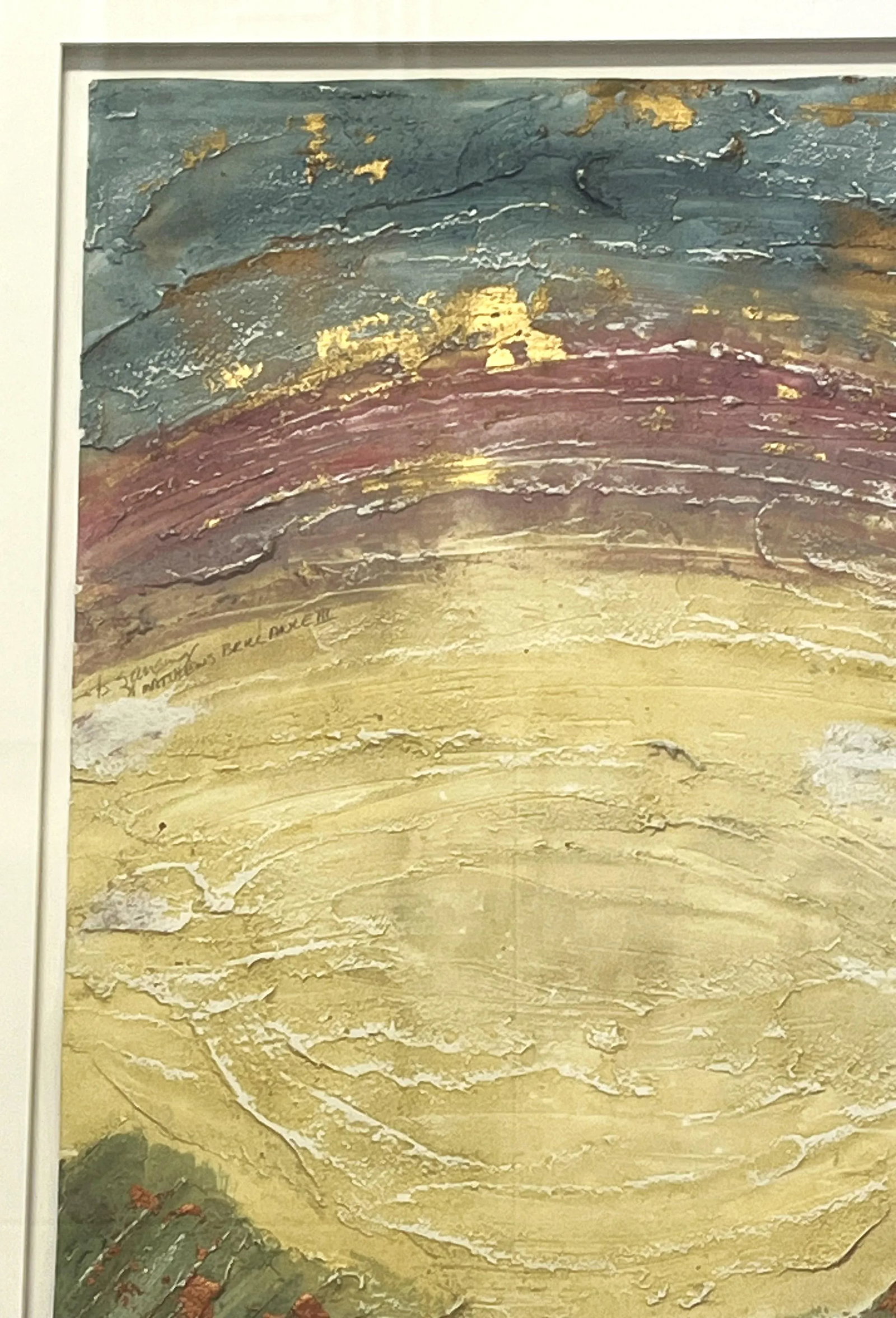 Original Becky Sansing (American, 20th Century) Framed Mixed Media Art Titled Brilliance III - 8