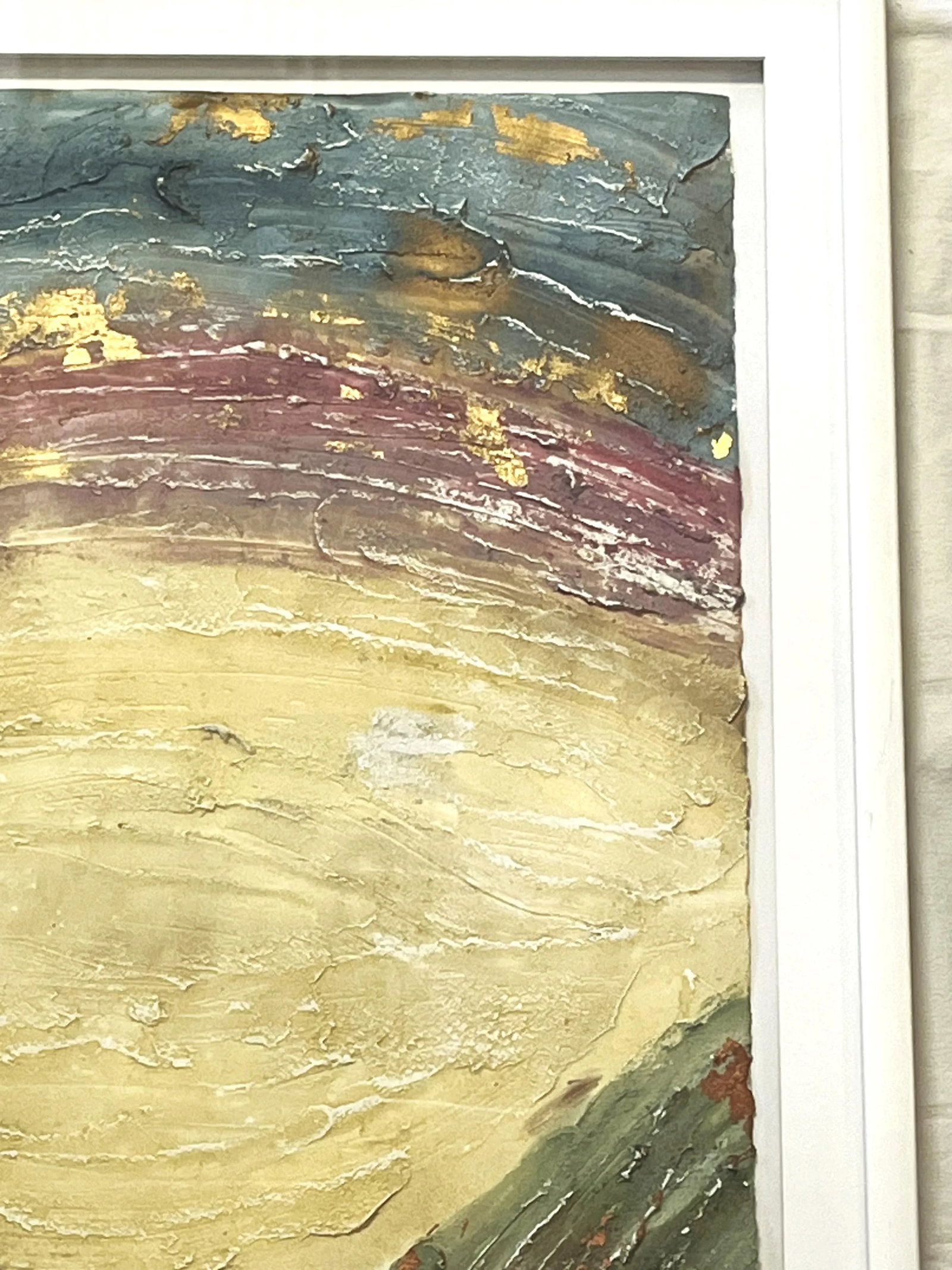 Original Becky Sansing (American, 20th Century) Framed Mixed Media Art Titled Brilliance III - 9