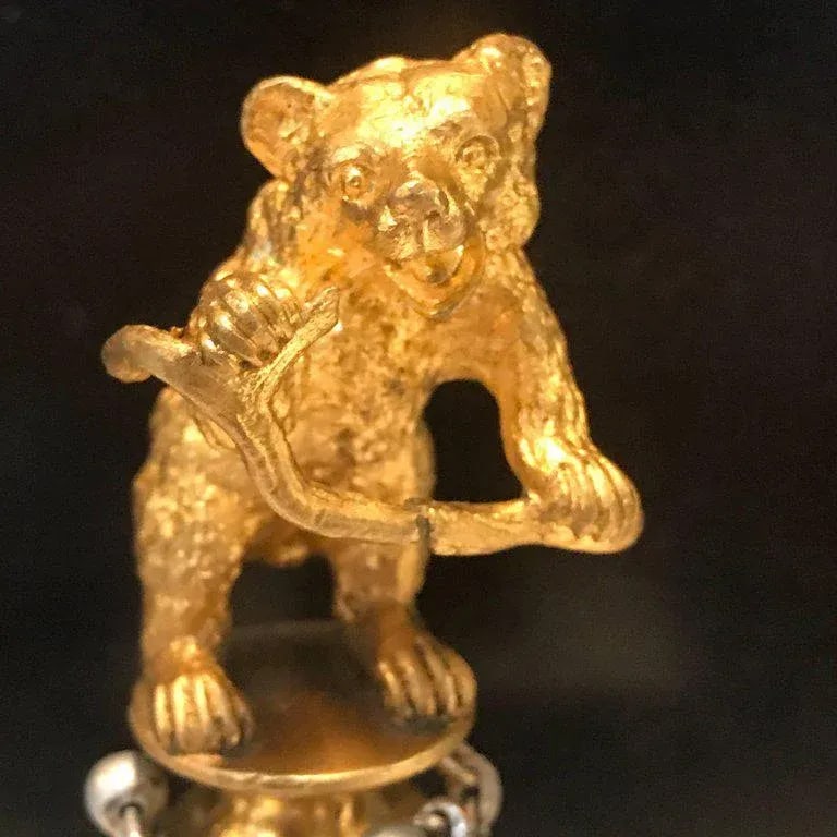 19th Century Russian Ormolu "Dancing Bear" Sculpture - 8