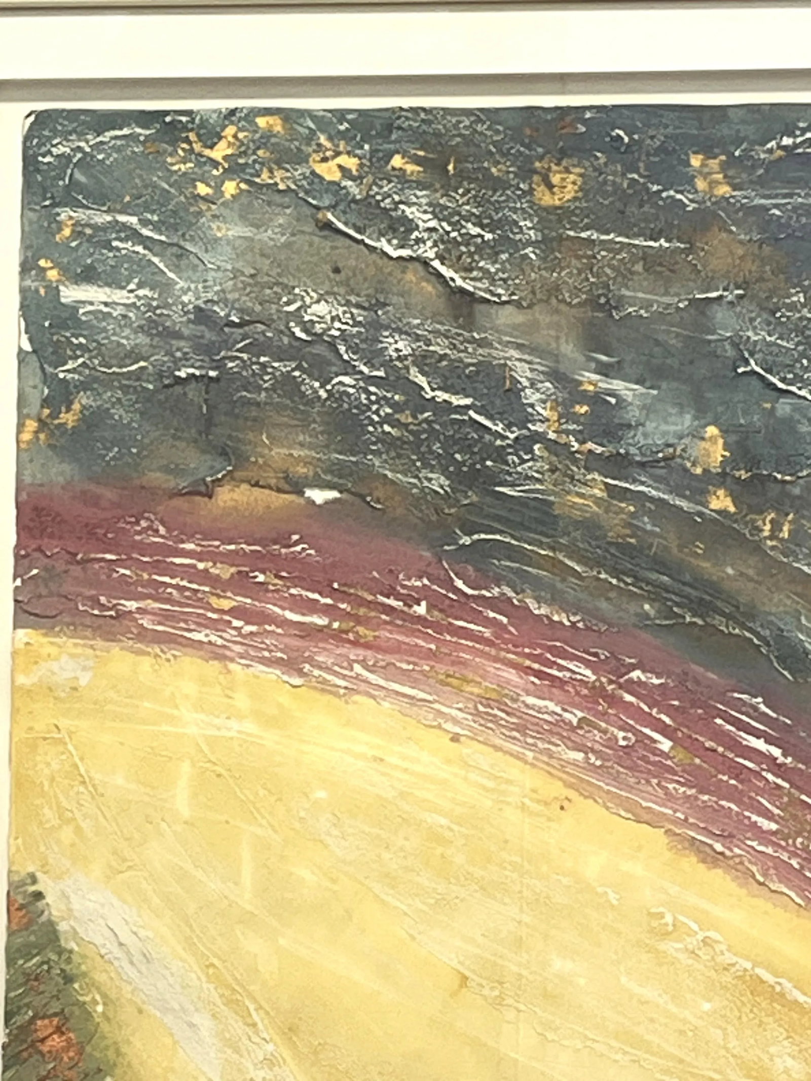 Original Becky Sansing (American, 20th Century) Framed Mixed Media Art Titled Brilliance IV - 4