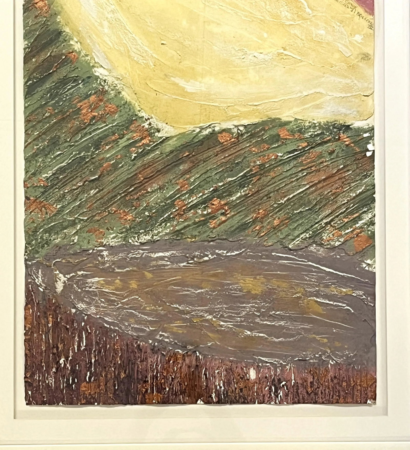 Original Becky Sansing (American, 20th Century) Framed Mixed Media Art Titled Brilliance IV - 6