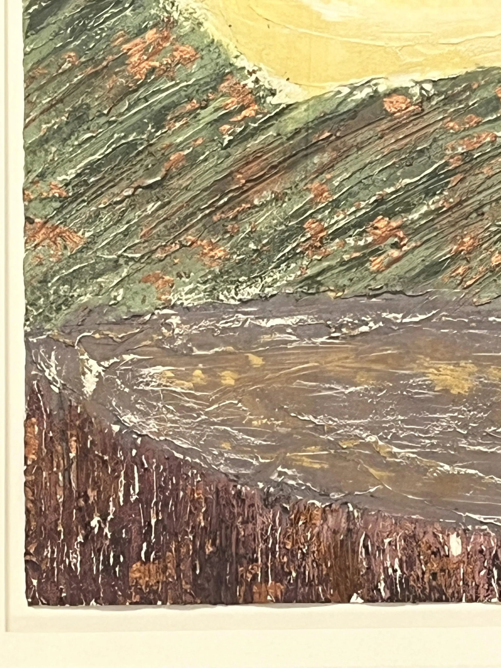 Original Becky Sansing (American, 20th Century) Framed Mixed Media Art Titled Brilliance IV - 8