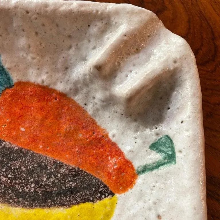 1960s Italian Midcentury Modern Abstract Lava Glaze Ashtray by Raymor - 10