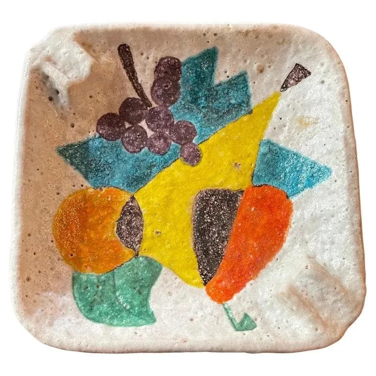 1960s Italian Midcentury Modern Abstract Lava Glaze Ashtray by Raymor - 11