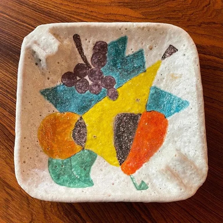 1960s Italian Midcentury Modern Abstract Lava Glaze Ashtray by Raymor - 2