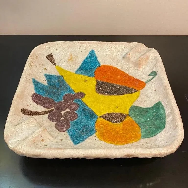 1960s Italian Midcentury Modern Abstract Lava Glaze Ashtray by Raymor - 6