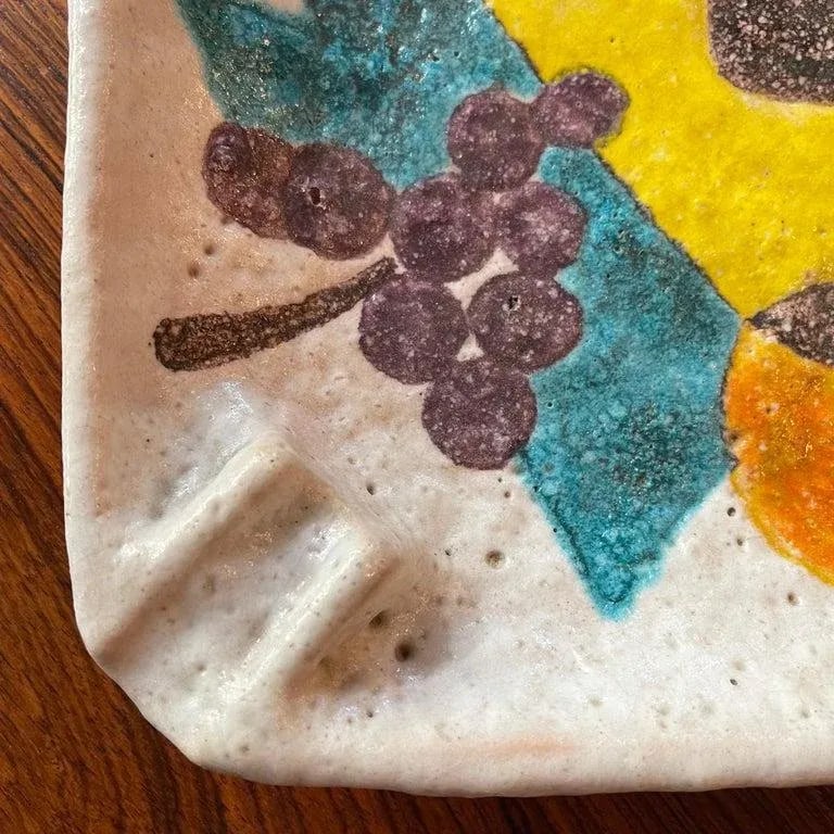 1960s Italian Midcentury Modern Abstract Lava Glaze Ashtray by Raymor - 8