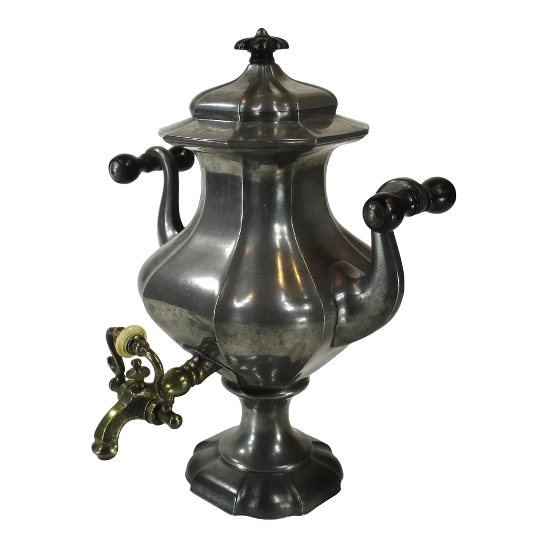 Antique Samovar, Tea Urn, Pewter / Brass English 19th Century James Dixon & Sons, Circa 1843 (1 of 12)