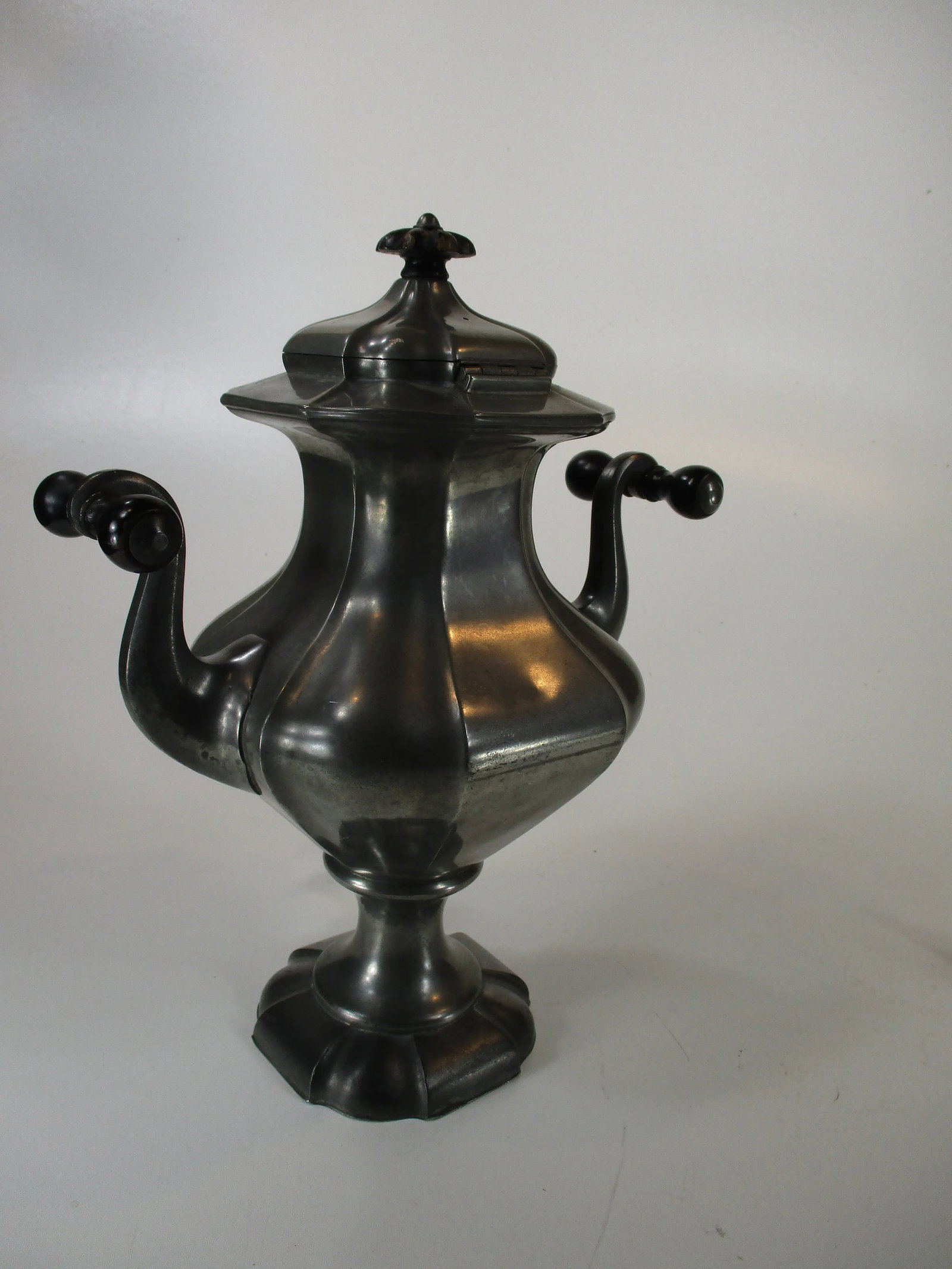 Antique Samovar, Tea Urn, Pewter / Brass English 19th Century James Dixon & Sons, Circa 1843 - 4