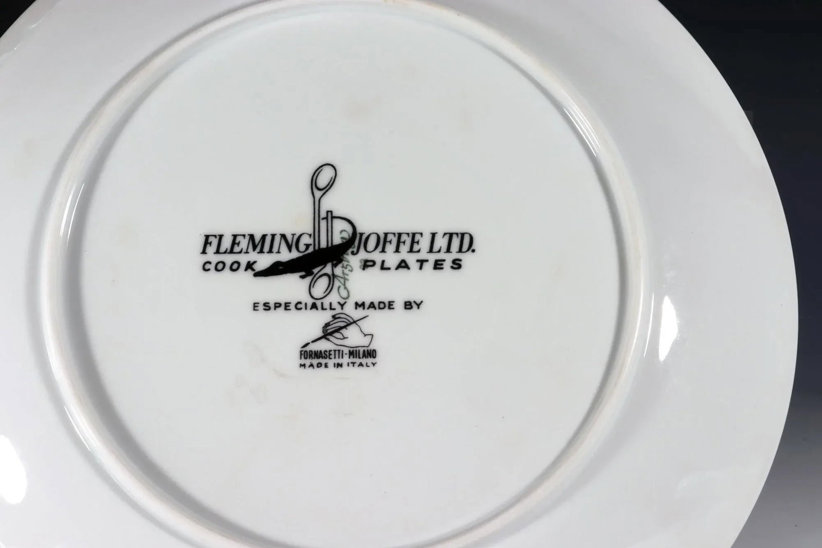 Piero Fornasetti Porcelain Cook Plates-Calcutta Minestrone and Corfam Du Pont With Original Faux Hid - 11