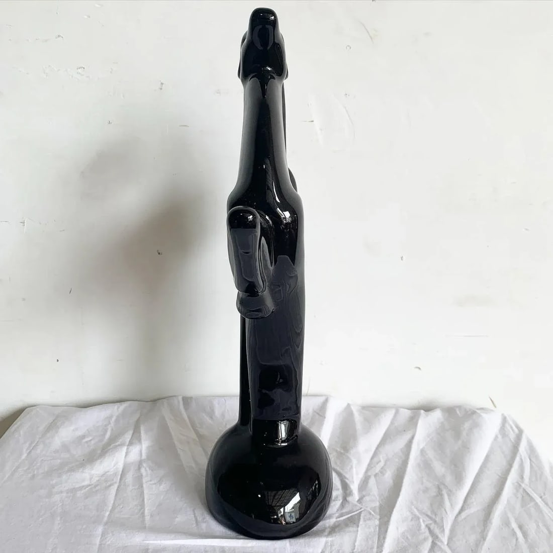 Postmodern Black Ceramic Ibex Sculpture by Haeger - 4